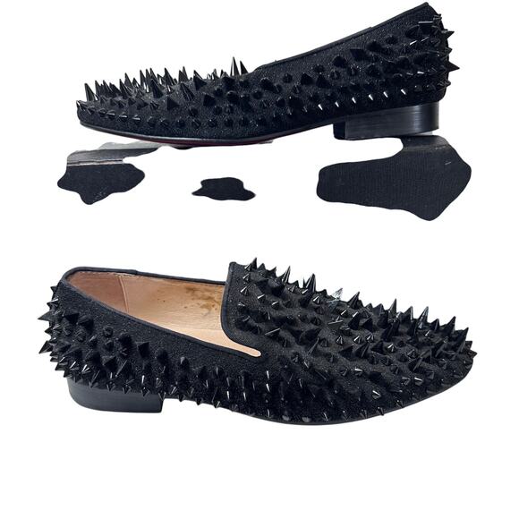 Mens Ferucci black slippers slides loafers flats crystal GZ Rhinestones size 9 - Picture 2 of 11